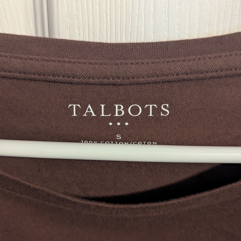 Talbots Chocolate Brown Cotton Top - Picture 3 of 5